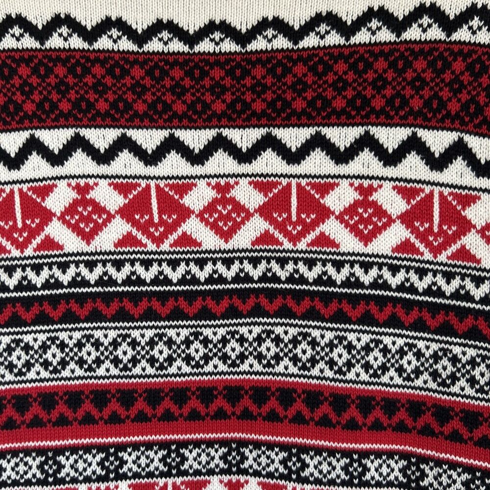 Pendleton Sweater Retro Black/Red/White Knit Cotton Southwestern Aztec Sz M - Picture 5 of 10
